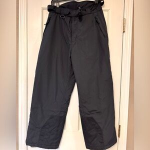 Lands' End Black Insulated Snow Pants with Relaxed Fit and Full Length Design